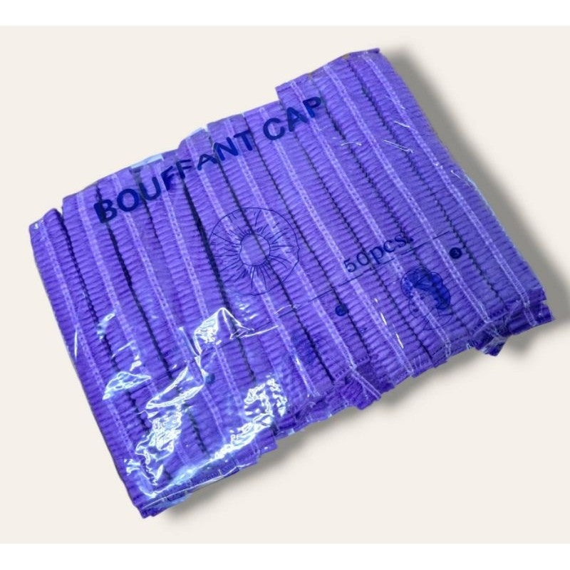 MEDICAL GRADE BOUFANT CAP หมวกคลุมผมตัวหนอน ใช้แล้วทิ้ง บรรจุ 50 ชิ้น นุ่มใส่สบายไม่รัดหัว Made in Thailand
