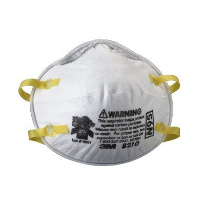 3M N95 mask หน้ากากกรองอนุภาค เส้นใยไฟฟ้าสถืต กรองฝุ่นละออง PM2.5 (2ชิ้น/แพ็ค) 8210 หน้ากากป้องกันฝุ่น ละออง ฟูมโลหะ