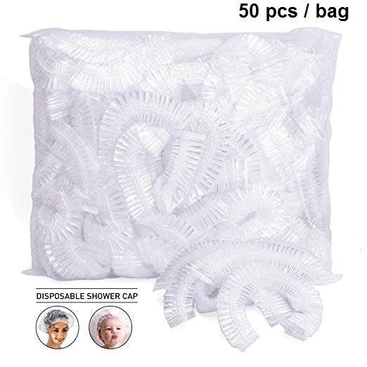 Rich Healthcare Disposable Shower Cap หมวกใส่อาบน้ำ Poly Ethylene PE คุณภาพดีหมวกพลาสติกใสตัวหนอน เเพ็ค 50/100 ชิ้น