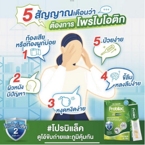 Probilac โปรบิแล็ค โพรไบโอติกและอินูลินแบบซอง (1กรัม X 30ซอง)
