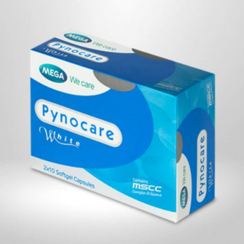 MEGA We care เมก้าวีแคร์ PYNOCARE WHITE 20 's ไพโนแคร์ ไวท์ ผลิตภัณฑ์เสริมอาหาร 20 เม็ด