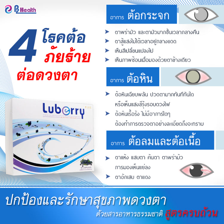 Luberry plus (30 แคปซูล) ลูเบอร์รี่ พลัส บำรุงสายตา by B2 Health