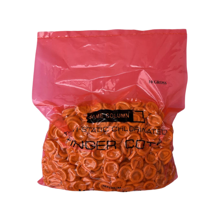 Rich Healthcare ถุงนิ้วยางสีเหลือง Latex Finger Cots (Yellow) ไม่มีแป้ง ป้องกันฝุ่น รอยนิ้วมือ 500g