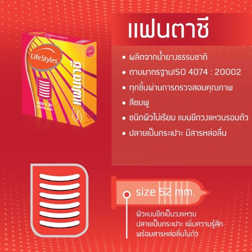 (Buy 1 Get 1 free) LifeStyles Fantasy 52mm 1 box (3pcs)