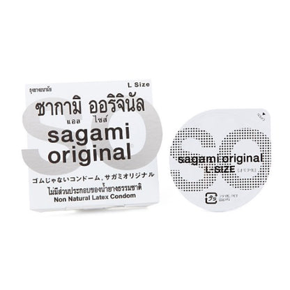 Sagami Original 0.02 (Size L) ถุงยางอนามัยแบบบางพิเศษ บางเพียง 0.02 มม.ไซด์ L ขนาด 56 มม. (1 ชิ้น)