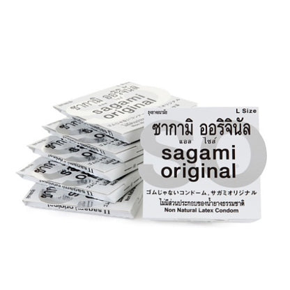 Sagami Original 0.02 (Size L) ถุงยางอนามัยแบบบางพิเศษ บางเพียง 0.02 มม.ไซด์ L ขนาด 56 มม. (1 ชิ้น)