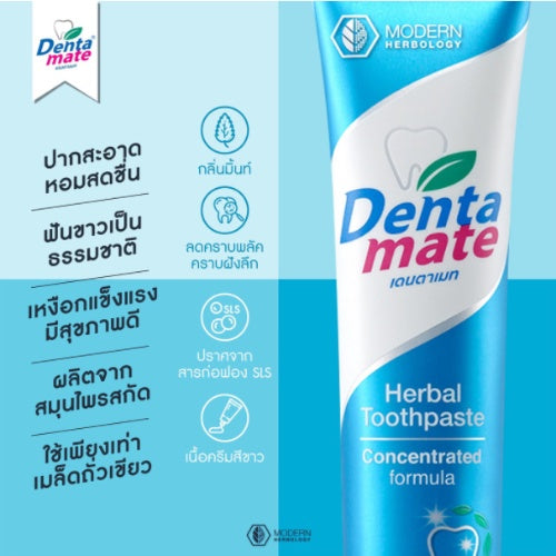 Dentamate Fresh Mint/Originalยาสีฟัน สมุนไพร เดนตาเมท สูตรเข้มข้น / ดั้งเดิม 18/40/60/120g ลดเหงือกอักเสบ ลมหายใจสดชื่น