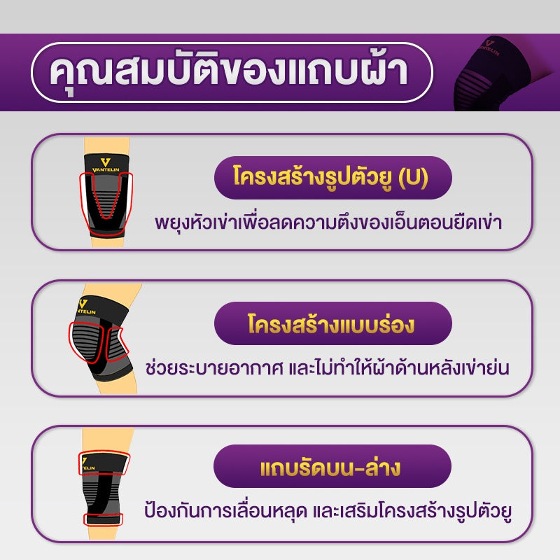 KOWA Vantelin Supporter Knee อุปกรณ์พยุงเข่า จากญี่ปุ่น ผ้ารัดเข่า สนับเข่า เวนเทลิน โคว่า ซัพพอร์ต เข่า Support