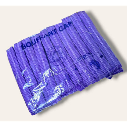 MEDICAL GRADE BOUFANT CAP หมวกคลุมผมตัวหนอน ใช้แล้วทิ้ง บรรจุ 50 ชิ้น นุ่มใส่สบายไม่รัดหัว Made in Thailand