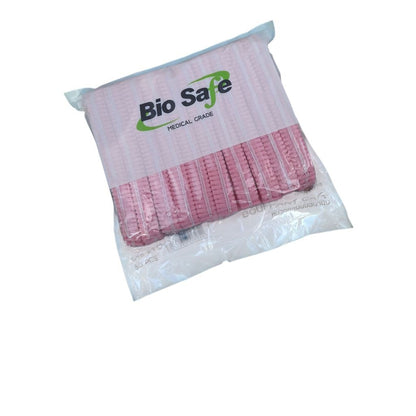 BIOSAFE BOUFFANT CAP หมวกคลุมผมตัวหนอน ขนาด 21 CM แพค 50 ชิ้น ผลิตจากห้องคลีนรูม ขนาดใหญ่ใส่แล้วไม่เจ็บหัว