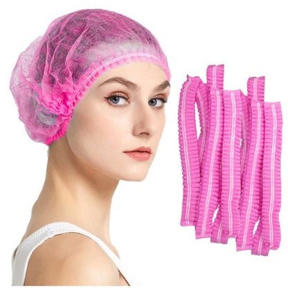 Rich Healthcare หมวกตัวหนอน เกรด A เเบบ เย็บ 2 เส้น หมวกคลุมผมใยสังเคราะห์ มี 4 สี Disposable Non woven Cap 50/100pcs