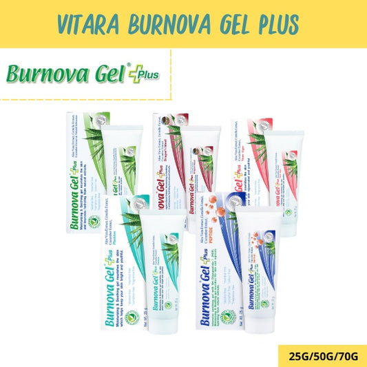 Vitara Burnova Gel Plus 3ขนาด 5สูตร (25g/20g.50g.70g.) Vitara เบอร์นโนว่า เจล พลัส เจลว่านหางจระเข้ เบอร์โนว่า Burnova