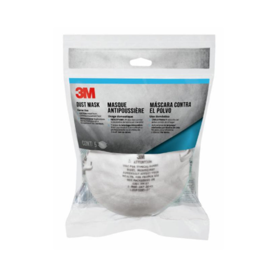 3M Home Dust Mask หน้ากากกันฝุ่น 3M สำหรับงานทำความสะอาดทั่วไป บรรจุ 5 ชิ้น
