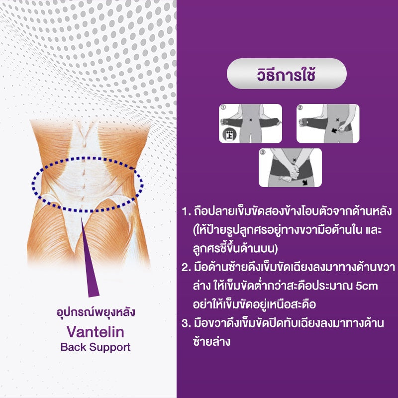 VANTELIN Back Support อุปกรณ์ซัพพอร์ตพยุงหลัง นำเข้าจากประเทศญี่ปุ่น พยุงหลังส่วนบนตัวใหม่ เลือกขนาด M/L/XL