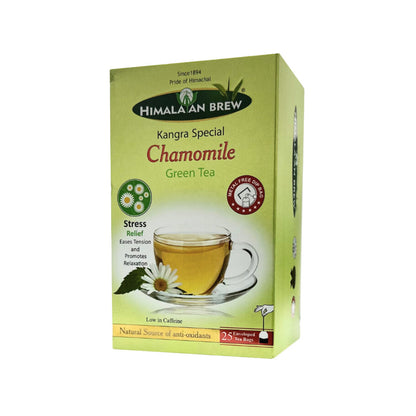 Himalayan Brew Chamomile Green Tea (25 tea bags) ชาเขียว คาโมมาย ชนิดซอง แพ็ค 25 ซอง (low caffeine) Kangra Tea