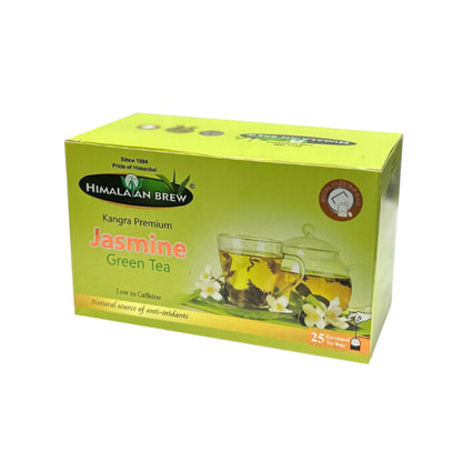 Himalayan Brew Jasmine Green Tea (25 tea bags) ชาเขียว จัสมิน กรีนที ชนิดซอง แพ็ค 25 ซอง (low caffeine) Kangra Tea