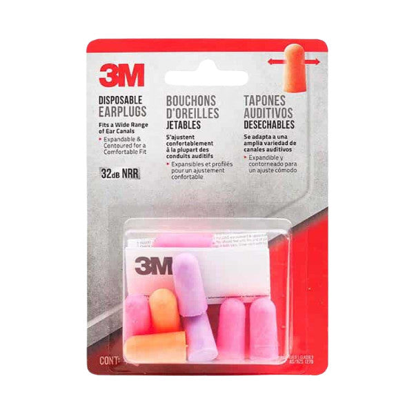 3M Earplugs ที่อุดหู ลดเสียง เอียร์ปลั๊ก โฟมอุดหู กั้นเสียง Earplug มี 2 แบบ (ใช้ซ้ำได้1คู่ / ใช้แล้วทิ้ง4คู่)disposable