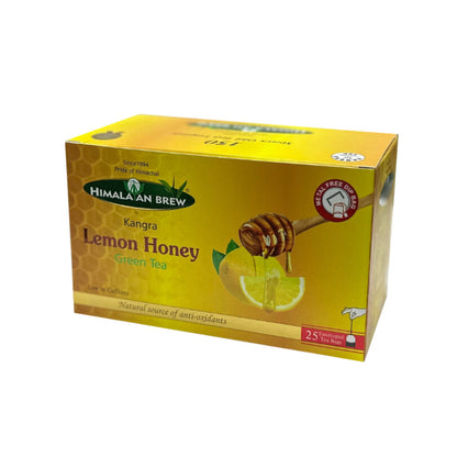 Himalayan Brew Lemon Honey Green Tea (25 tea bags) ชาเขียวน้ำผึ้งมะนาว ชนิดซอง แพ็ค 25 ซอง (low caffeine) Kangra Tea