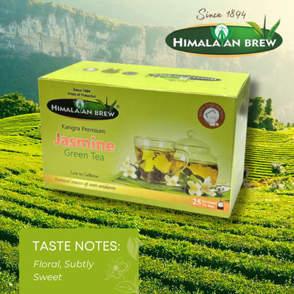 Himalayan Brew Jasmine Green Tea (25 tea bags) ชาเขียว จัสมิน กรีนที ชนิดซอง แพ็ค 25 ซอง (low caffeine) Kangra Tea