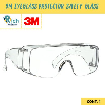 3M แว่นนิรภัยครอบแว่นสายตา เลนส์ใส Safety Eyewear UV Protection 99.9%