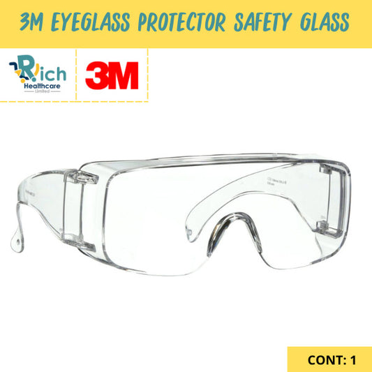 3M แว่นนิรภัยครอบแว่นสายตา เลนส์ใส Safety Eyewear UV Protection 99.9%