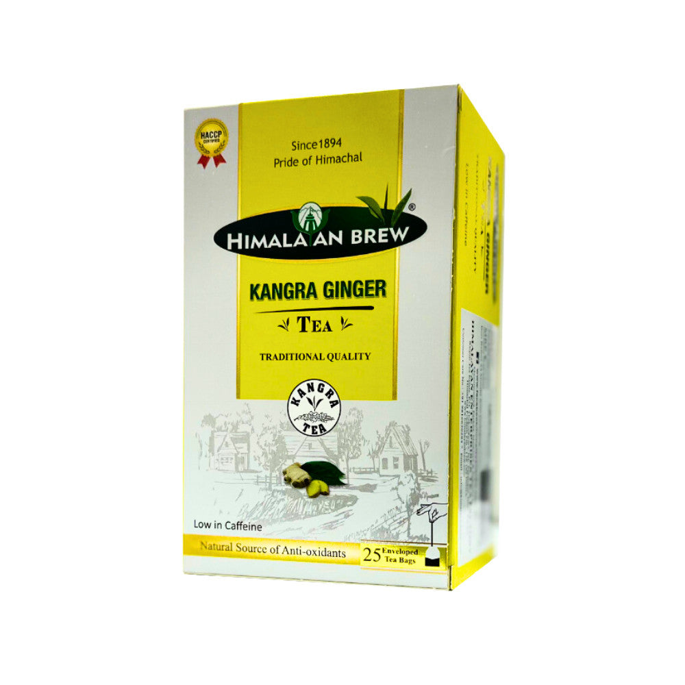 Himalayan Brew Kangra Ginger Green Tea (25 tea bags) ชาเขียวขิง ชนิดซอง แพ็ค 25 ซอง (low caffeine) Kangra Tea