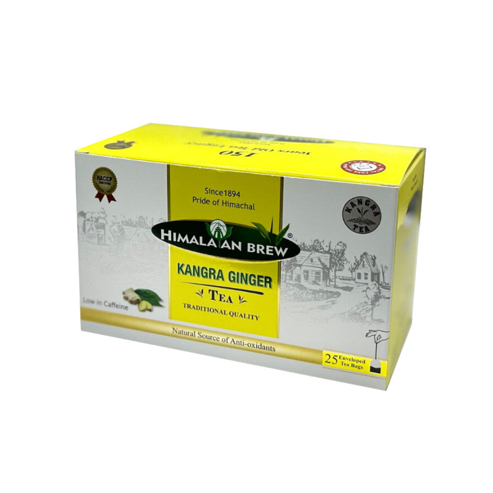Himalayan Brew Kangra Ginger Green Tea (25 tea bags) ชาเขียวขิง ชนิดซอง แพ็ค 25 ซอง (low caffeine) Kangra Tea
