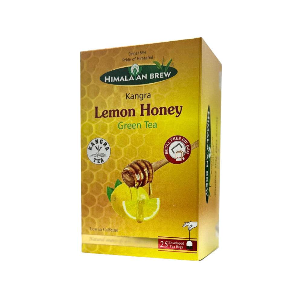 Himalayan Brew Lemon Honey Green Tea (25 tea bags) ชาเขียวน้ำผึ้งมะนาว ชนิดซอง แพ็ค 25 ซอง (low caffeine) Kangra Tea