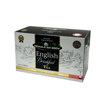 Himalayan Brew English Breakfast (25 tea bags) ชาสีอำพันสว่าง อิงลิช เบรกฟาสต์ ชนิดซอง แพ็ค 25 ซอง (low caffeine) Kangra