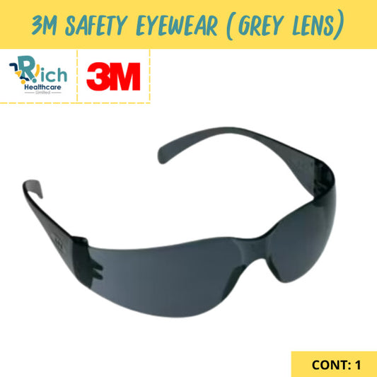 3M Safety Eyewear แว่นตานิรภัย รุ่น Virtua เลนส์เทา เคลือบแข็งป้องกันรอยขีดข่วน (grey lens)
