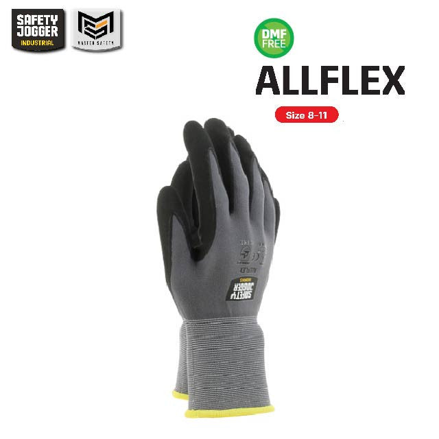 Rich Healthcare x Safety Jogger ALLFLEX ถุงมือเซฟตี้ ทนต่อน้ำมัน และความร้อนได้ดี ระบายอากาศดี ได้มาตรฐานสากล