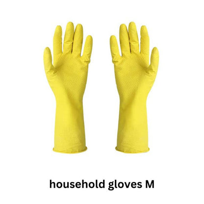 Rich Healthcare ถุงมือยางสีเหลือง latex ถุงมือล้างจาน/ทำความสะอาดอเนกประสงค์ป้องกันสารเคมี (1คู่/แพ็ค)กันน้ำyellow S/M/L