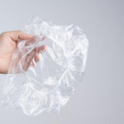 Rich Healthcare Disposable Shower Cap หมวกใส่อาบน้ำ Poly Ethylene PE คุณภาพดีหมวกพลาสติกใสตัวหนอน เเพ็ค 50/100 ชิ้น
