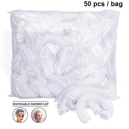 Rich Healthcare Disposable Shower Cap หมวกใส่อาบน้ำ Poly Ethylene PE คุณภาพดีหมวกพลาสติกใสตัวหนอน เเพ็ค 50/100 ชิ้น