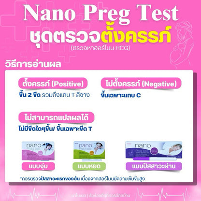 Nano Pregnancy Test ชุดตรวจการตั้งครรภ์ ตรวจท้องได้แม่นยำ 99% รู้ผลไวภายใน 40 วินาที (ไม่ระบุชื่อสินค้า)