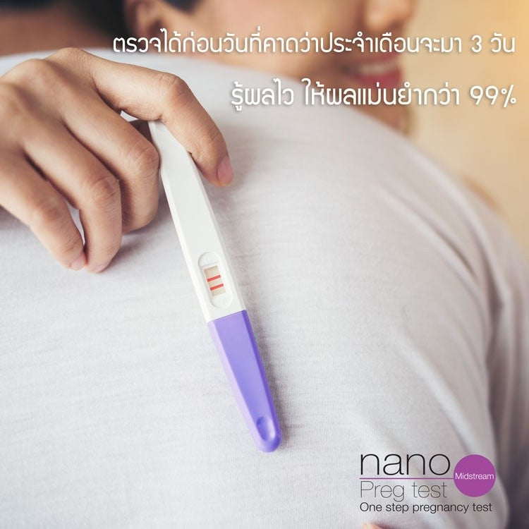 Nano Pregnancy Test ชุดตรวจการตั้งครรภ์ ตรวจท้องได้แม่นยำ 99% รู้ผลไวภายใน 40 วินาที (ไม่ระบุชื่อสินค้า)