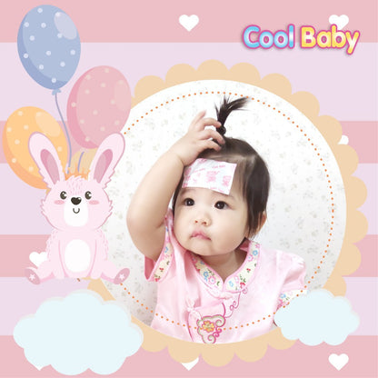 Cool Baby แผ่นเจลลดไข้คูลเบบี้เด็กแรกเกิด-2ปีขึ้นไป อ่อนโยน ติดแน่น เย็นนาน 8ชม. ลายการ์ตูน (6ชิ้น)