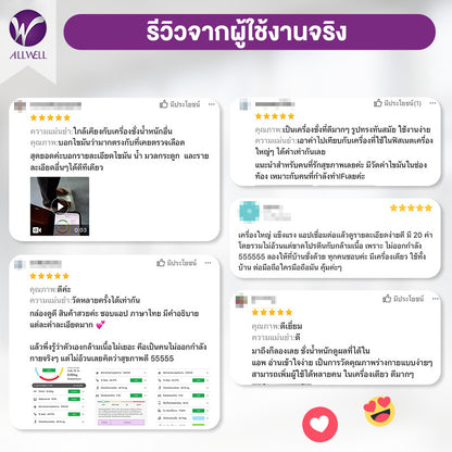 ALLWELL Body Weight Fat Scale เครื่องชั่งน้ำหนัก วัดไขมันและดัชนีมวลกาย เชื่อมแอพได้ วัดค่าสุขภาพ 20ค่า รุ่น BodyA-1B
