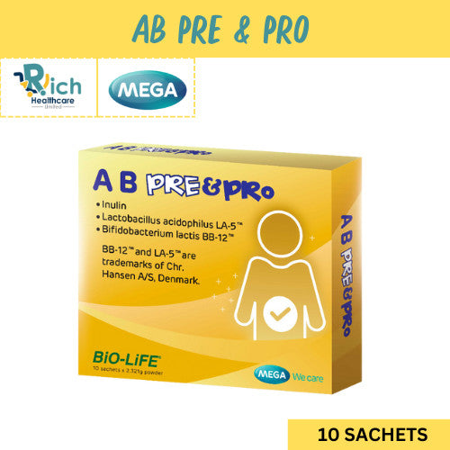 Mega We Care เมก้าวีแคร์ AB Pre&Pro (10 Sachets) เอ บี พรีแอนด์โพร 10 ซอง