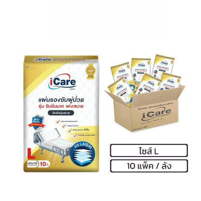 iCare Absorbent Pad Size L (Size: 45 x 70 cm.)[100pcs/Carton]]