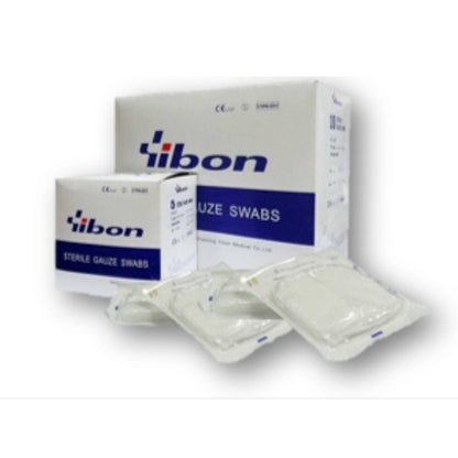 Yibon Sterile Gauze Swabs ผ้าก๊อซ 8 พับ ปลอดเชื้อ 2"x2", 3"x3", 4"x4" (5ชิ้น/ซอง) (20ซอง/กล่อง)