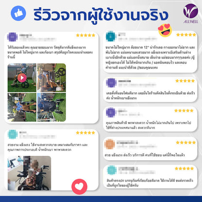 ALLWELL Hospital Grade Wheelchair รถเข็นวีลแชร์ เกรดเครื่องมือแพทย์ รถเข็นผู้สูงอายุ [1 Year Warranty]