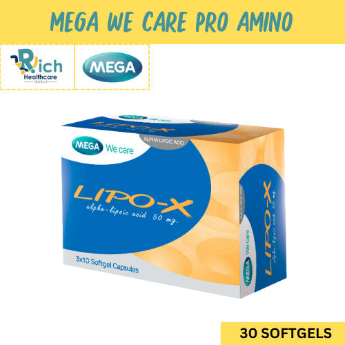 Mega We Care เมก้าวีแคร์ LIPO-X (30 's ) ไลโป-เอ็กซ์ ผลิตภัณฑ์เสริมอาหาร 30 เม็ด