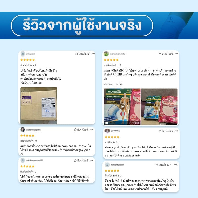 VANTELIN Cool Fit Knee Support (Japan) อุปกรณ์ซัพพอร์ตพยุงเข่า Blue นำเข้าจากประเทศญี่ปุ่น Size M,L  [Made in Japan]