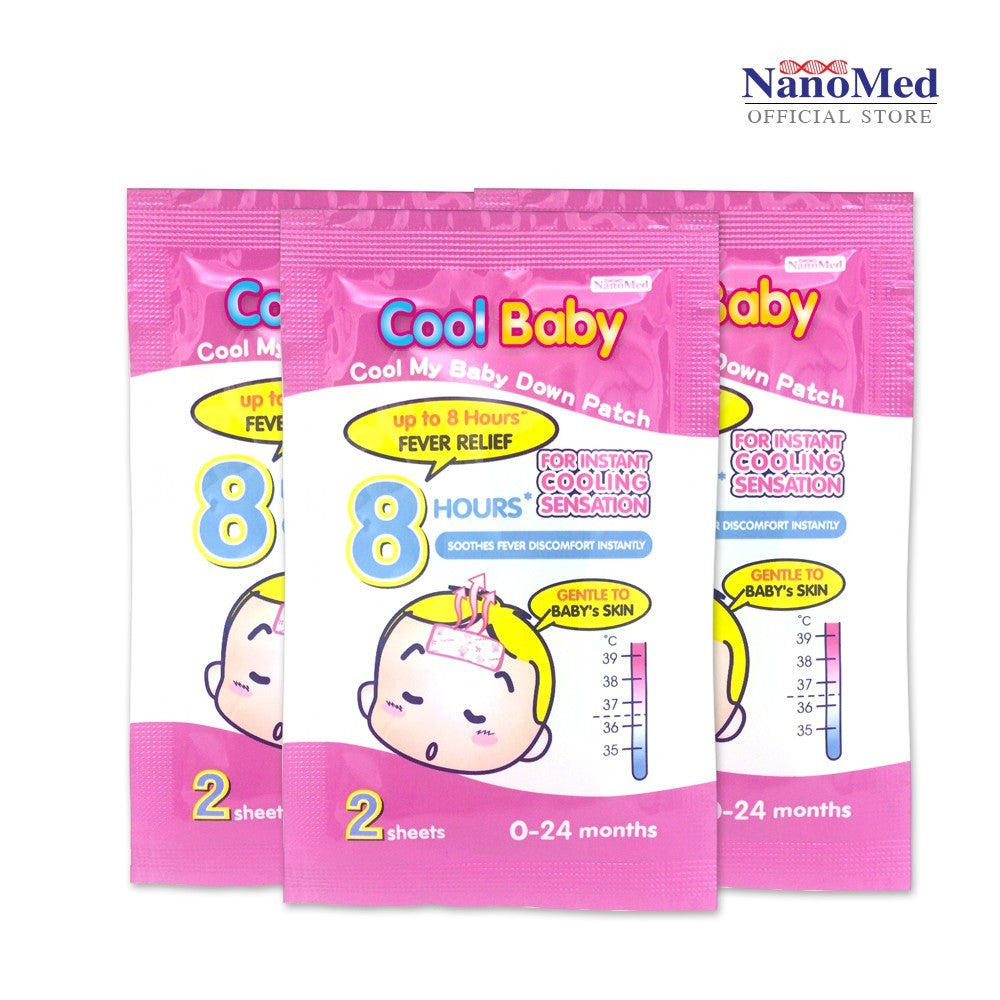 Cool Baby แผ่นเจลลดไข้คูลเบบี้เด็กแรกเกิด-2ปีขึ้นไป อ่อนโยน ติดแน่น เย็นนาน 8ชม. ลายการ์ตูน (6ชิ้น)