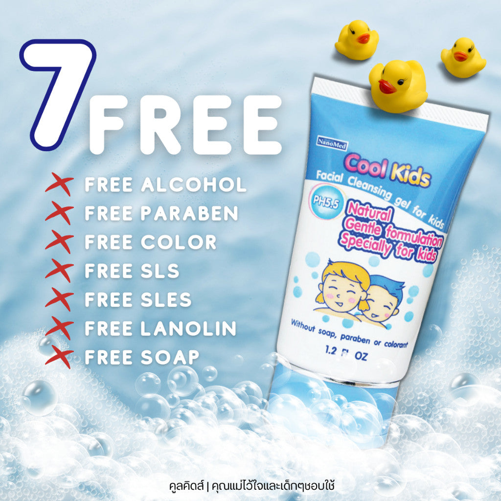 NanoMed Cool Kids Facial Cleansing gel เจลล้างหน้าเด็กคูลคิดส์ pH5.5 ผ่านการทดสอบการระคายเคือง 36ml.