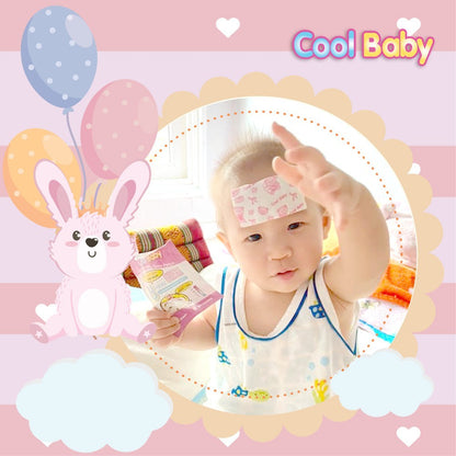Cool Baby แผ่นเจลลดไข้คูลเบบี้เด็กแรกเกิด-2ปีขึ้นไป อ่อนโยน ติดแน่น เย็นนาน 8ชม. ลายการ์ตูน (6ชิ้น)