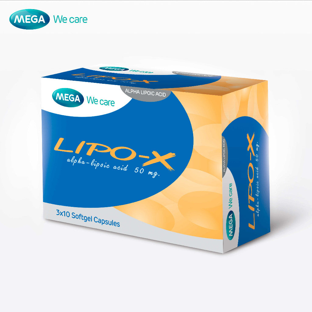 Mega We Care เมก้าวีแคร์ LIPO-X (30 's ) ไลโป-เอ็กซ์ ผลิตภัณฑ์เสริมอาหาร 30 เม็ด