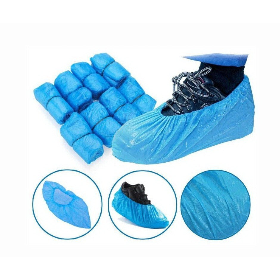 Rich Healthcare PE Shoe Cover ถุงพลาสติกสวมคลุมรองเท้ากันเปื้อนกันฝุ่นและสามารถกันน้ำได้ด้วย 50 /100 ชิ้น [Free Size}