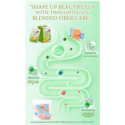 U-Tokz ผลิตภัณฑ์เสริมอาหาร Fiber ยู-ท็อกซ์ โพรไบโอติก พลัส ไฟเบอร์พุงทะลาย ช่วยขับถ่าย 1 กล่อง มี7ซอง